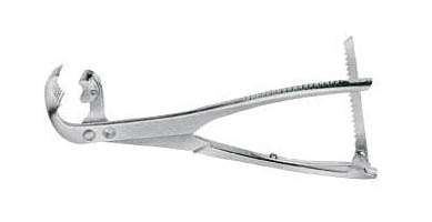 Кісткотримач вигнутий по ребру з рейковим фіксатором