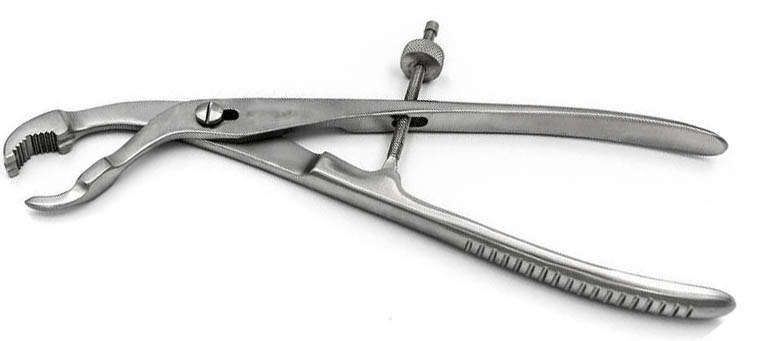 Кісткотримач вигнутий з гвинтовим затискачем (за Ульріхом)