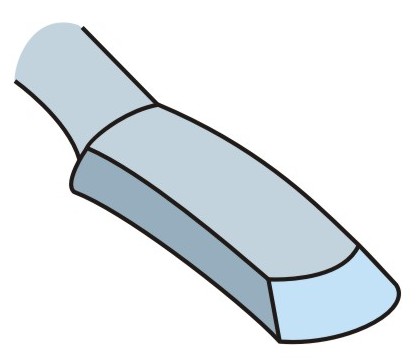 Міні-распатор зігнутий (овальний) робоча частина