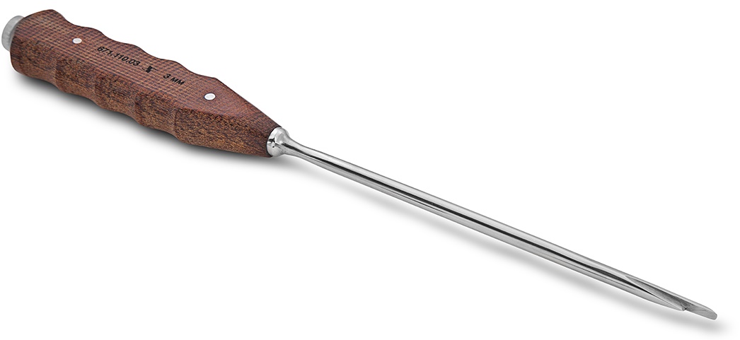 Остеотом для розщеплення цементної пробки прямий (прапорець)